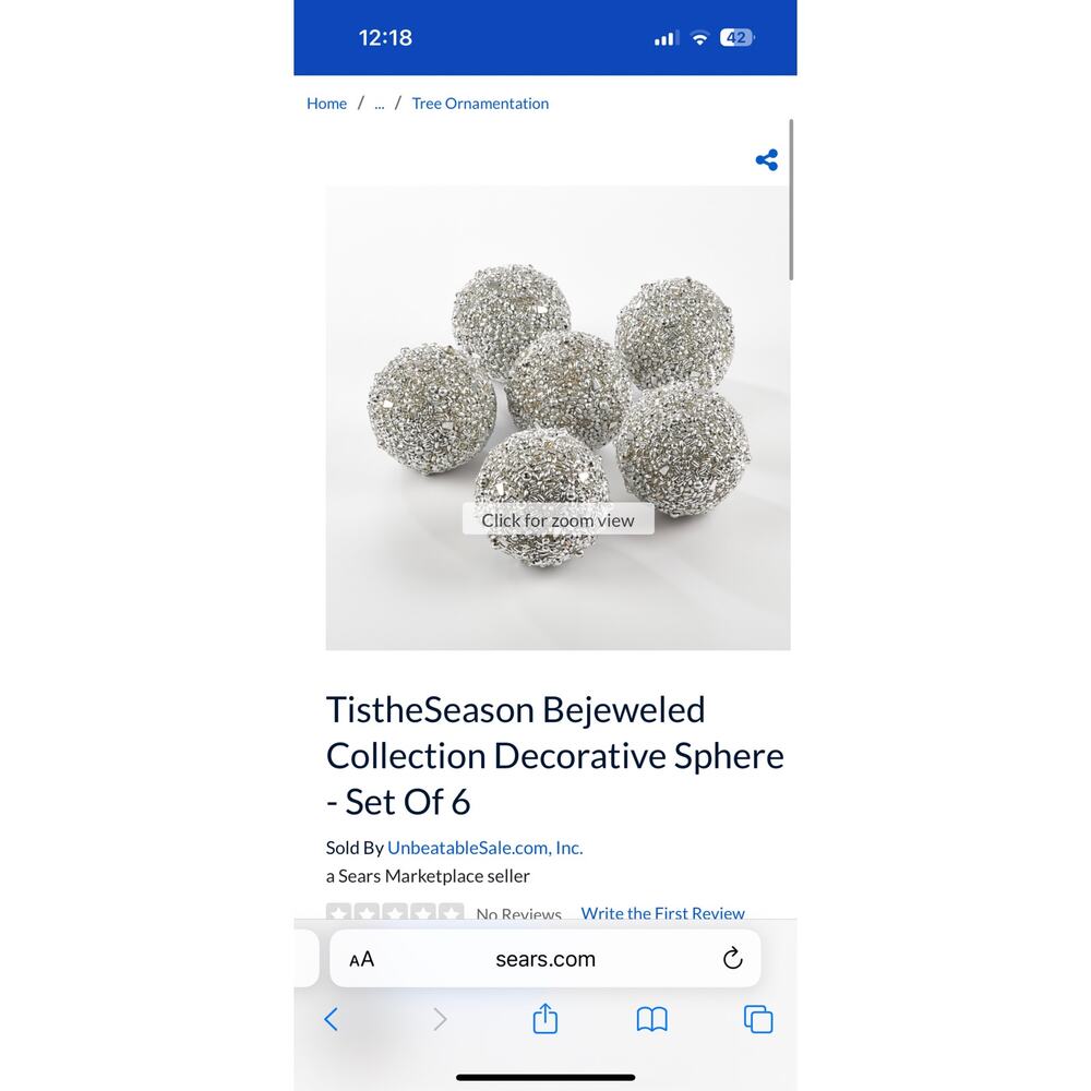 Bejeweled collection set of 6 studded balls